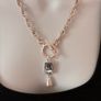 Antique Siiver Plated T-bar Necklace Image 4