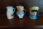 3 minature Toby jugs