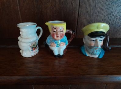 3 minature Toby jugs