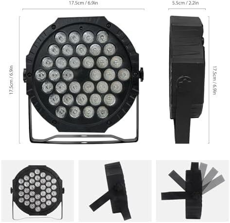 2PCS Stage Lights 36LED 72W Disco Light RGB DMX512 with Remote Control, Par Light 7 Modes Stage Lighting Effect DJ Lights for Party Bar Club Wedding Halloween Christmas