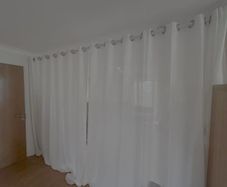White Sheer Curtains + Extendable Tension Rod Set (2.8m - 3.2m)