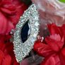 Large Antique Sapphire & Diamond Marquise Ring Image 2