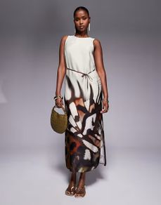 River Island floral print Cream dress UK14 BNWT