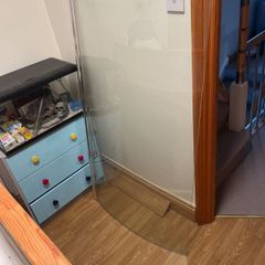 Curved shower door