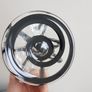 Duiske Hand Cut Blue Glass Pedestal Dish Retro Irish Cut Glass Bowl / Vase 7" Collectable. Image 3