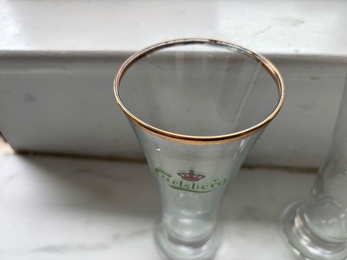 carlsberg vintage half pint glasses