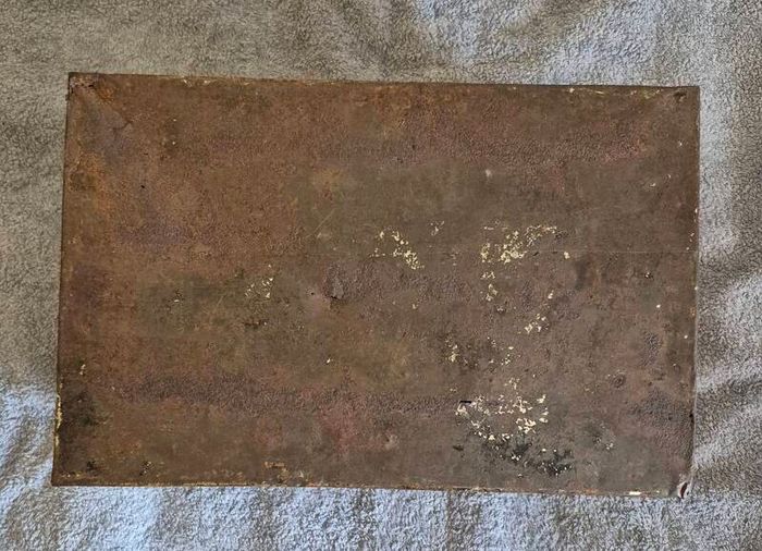 Small vintage metal trunk.