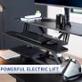 107cm Electric Motor Desk Converter Height Adjustable Riser Sit to Stand Dual Monitor and Laptop Workstation with Wide Keyboard Tray Black DESK-VE42B Image 6