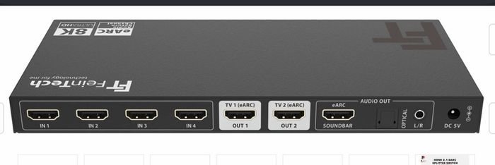 HDMI 2.1 eARC - Remote controlled splitter switch