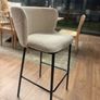 3 Ciselia Bar Stools (White Fleece & Black Metal, 75cm) Image 3
