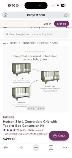 Babylo Hudson Crib/Toddler Bed USA