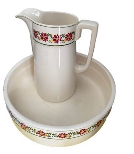 ceramic vintage wash bowls & matching pitchers