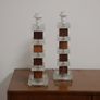 Mid-Century Pair of Clear Glass and Rosewood Table Lamps by Atelje Glas & Tra, 1960s. Image 7