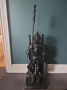 Free fireplace cleaner set with armor knight stand