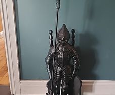 Free fireplace cleaner set with armor knight stand