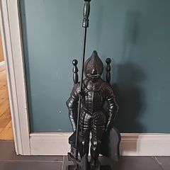 Free fireplace cleaner set with armor knight stand