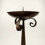 Rare Antique Brutalist Gothic Wrought Iron Candlesticks Image 3