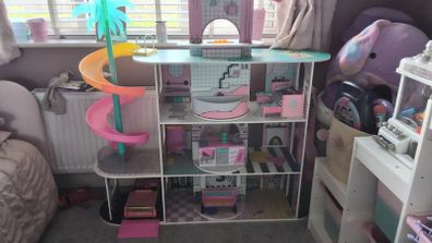 LOL doll house, car, accessories & dolls