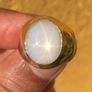 Gold ring (22k) with large natural Star sapphire. Image 6