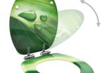 WC Toilet Seats with Soft Close Lid 2 pcs MDF Green Water Drop Design