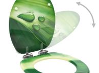 main image for ad WC Toilet Seats with Soft Close Lid 2 pcs MDF Green Water Drop Design