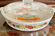 New Vintage Pyrosil Casserole Dish Spice of Life La Romarin 1970s with Lid and Original Box Unused