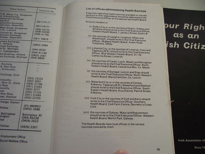 1978 'Summary of Social Insurance & Social Assistance Services' booklet
