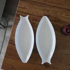2 Ceramic Fish Platters
