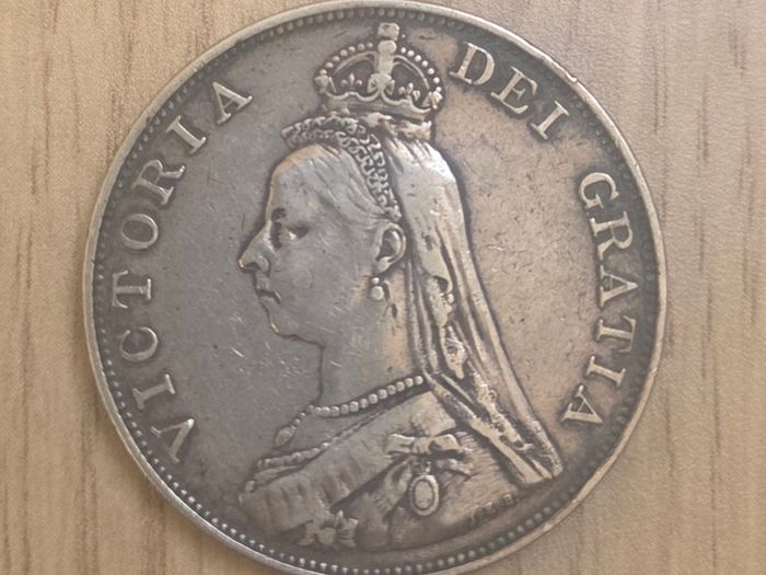 1889 Victoria Double Florin Jubilee Head silver
