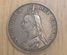 1889 Victoria Double Florin Jubilee Head silver