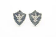 925 Vintage Sterling Silver Gothic Shield Stud Earrings