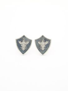 925 Vintage Sterling Silver Gothic Shield Stud Earrings