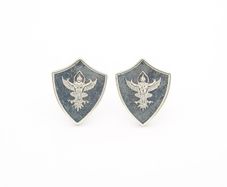 925 Vintage Sterling Silver Gothic Shield Stud Earrings