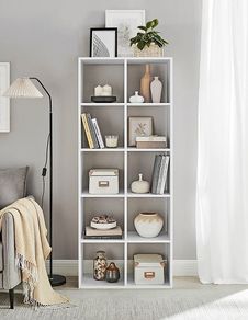 New Bookcase with 10 compartments (White) FREE P&P