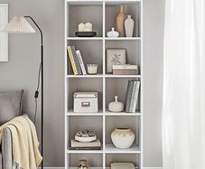 New Bookcase with 10 compartments (White) FREE P&P