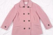 Per Una Dusky Rose Pink Wool Blend Double Breasted Pea Coat 10UK/38EU