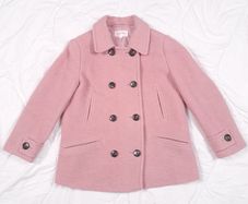 Per Una Dusky Rose Pink Wool Blend Double Breasted Pea Coat 10UK/38EU
