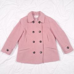 Per Una Dusky Rose Pink Wool Blend Double Breasted Pea Coat 10UK/38EU