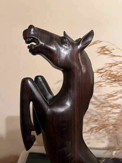 Vintage Ebony Wood Horse