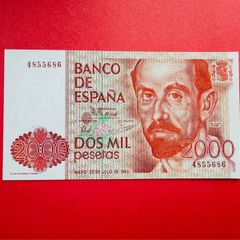 Spain  2000   Pesetas.  1980  . Pick. 159  Scarce ( Uncirculated )