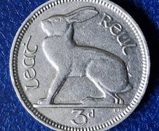 Ireland 1940 Three Pence 3d coin