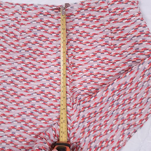 Milk & Honey Red Pink Textured Tweed High Waisted Shorts Size L