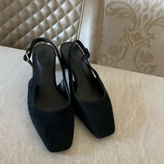 M&S slingback suede shoes size 4 . New