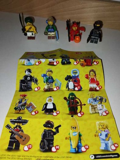 LEGO Collectible Minifigures Series 16  Lot of 4