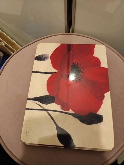 4 x poppy washable placemats