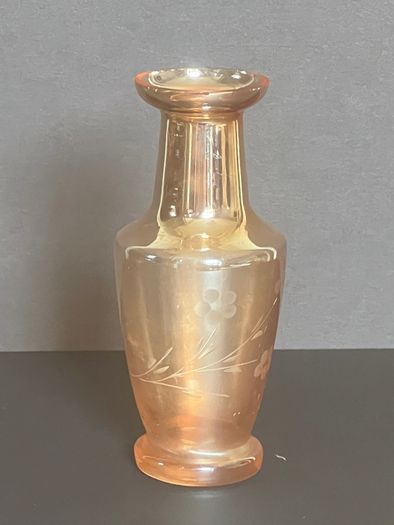 Vintage Amber Carnival Glass  Vase PRICE DROP
