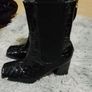 Black Painted Ankle Boots Image 2