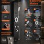 6-in-1 Black Stainless Steel Shower Panel with LED Rainfall, Mist and Temperature Display Image 2
