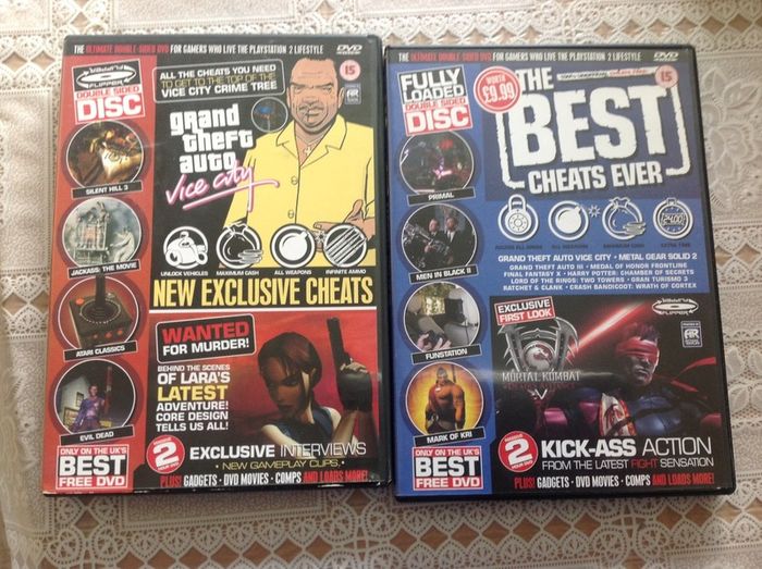 2 PS2 Cheat Discs.
