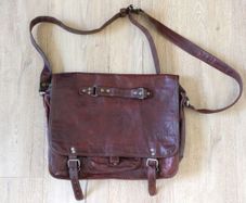 Brown leather man bag. postman bag
